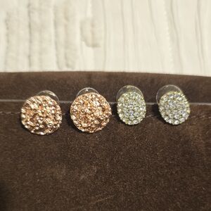 Elegant Gold and Silver Stud Earrings